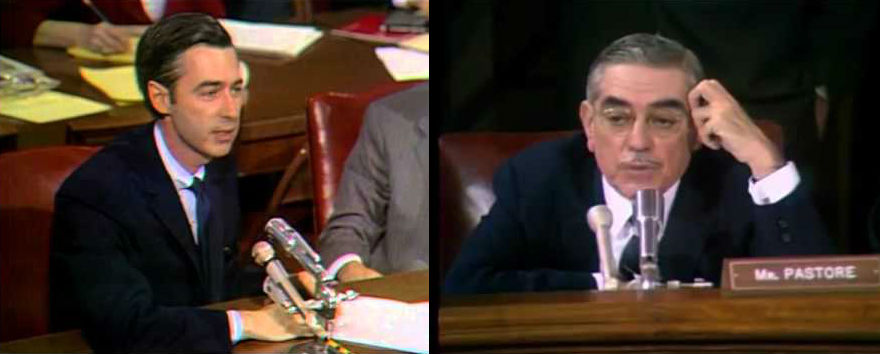 Fred Rogers at a 1969 Senate hearing